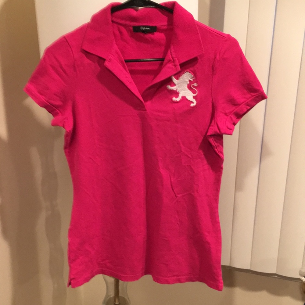 Express pink polo shirt